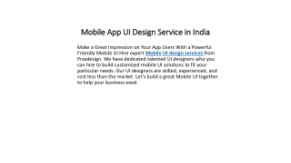 Mobile App UI Design Service in India