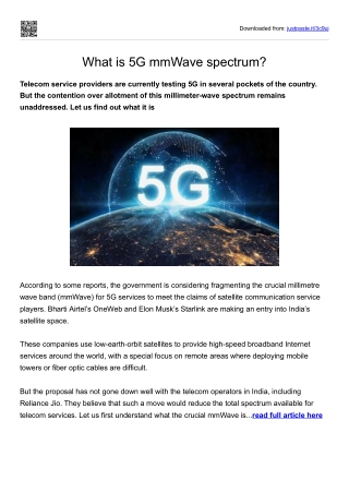 What is 5G mmWave spectrum