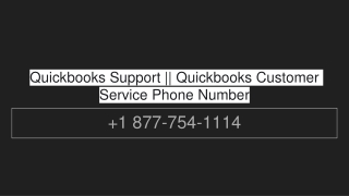 Quickbooks Customer Service  1 877-754-1114