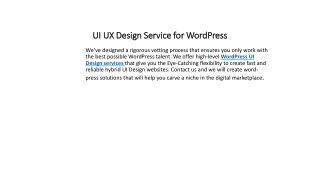 UI UX Design Service for WordPress