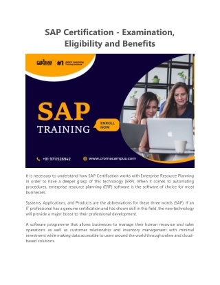 SAP Certification - Examination, Eligibility and Benefits