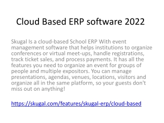 Cloud Based ERP software 2022