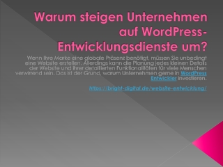 Warum steigen Unternehmen auf WordPress-Entwicklungsdienste um?