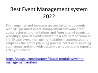 Best Event Management system 2022