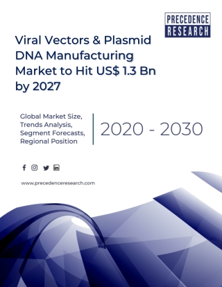 Viral Vectors & Plasmid DNA Manufacturing Market Size, Growth, Segmentation, Share, Forecast 2021-2030