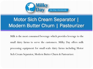 Motor Sich Cream Separator | Modern Butter Churn | Pasteurizer