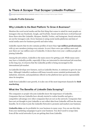 Is There A Scraper That Scraper LinkedIn Profiles