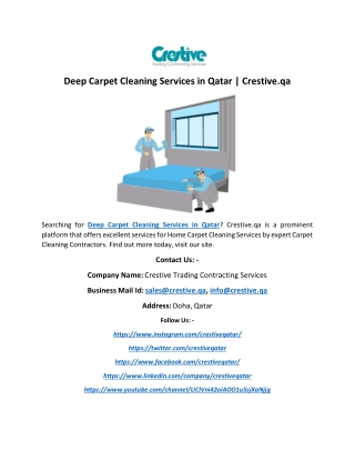 Deep Carpet Cleaning Services in Qatar | Crestive.qa
