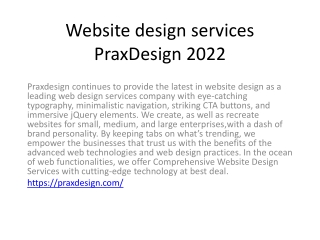 Website design services PraxDesign 2022