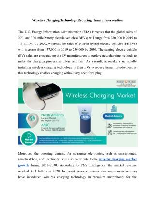 Wireless Charging Market Key Segments, Size and Future Potential