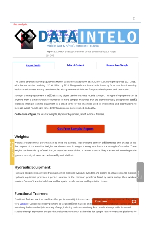 Strength Training Equipment Sales Market Research Report 2020-2028