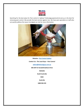 Pest Control Sydney | Thelocalguyspestcontrol.com.au