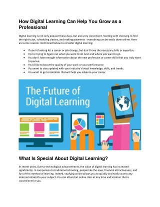 How Digital Learning Can Help You Grow as a Professional