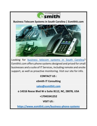 Business Telecom Systems in South Carolina | Esmithit.com