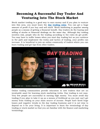 Becoming A Successful Day Trader And Venturing Into The Stock Market