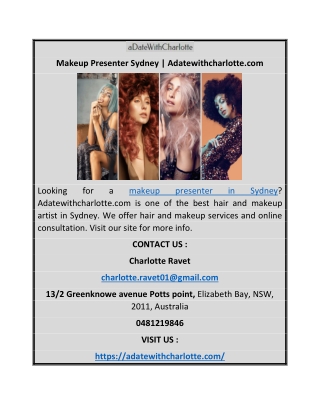 Makeup Presenter Sydney | Adatewithcharlotte.com