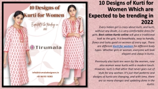 10 Designs of Kurti for Women Which are Expected to be trending in 2022