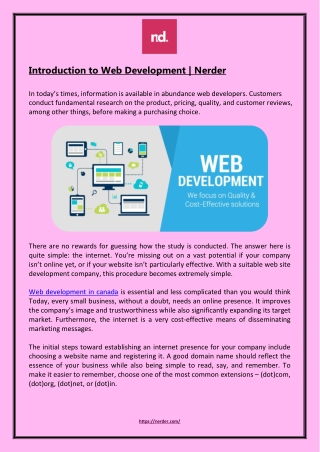 Introduction to Web Development | Nerder