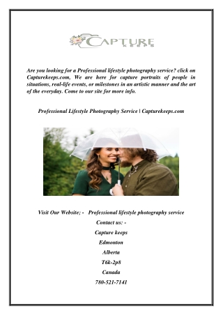 Professional Lifestyle Photography Service | Capturekeeps.com