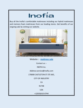 Mattress Sale | Inofia.Com