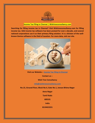 Income Tax Filing in Chennai  Wishtreeconsultancy.com