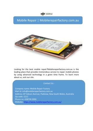 Mobile Repair | Mobilerepairfactory.com.au