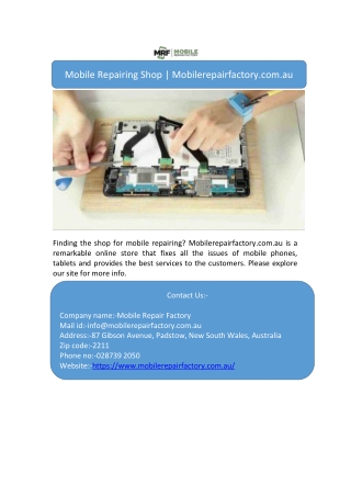 Mobile Repairing Shop | Mobilerepairfactory.com.au