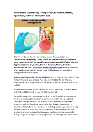 Global Antimicrobial Susceptibility Testing Market Research Report 2021-2028