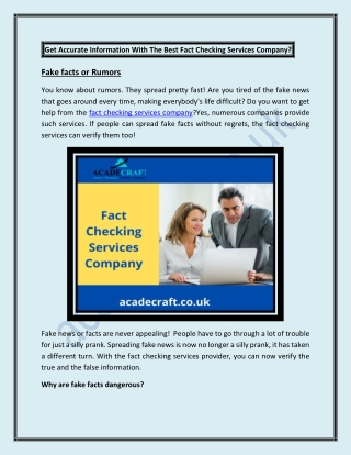 The Best Fact Checking Services Company