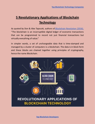 5 Revolutionary Applications of Blockchain Technology