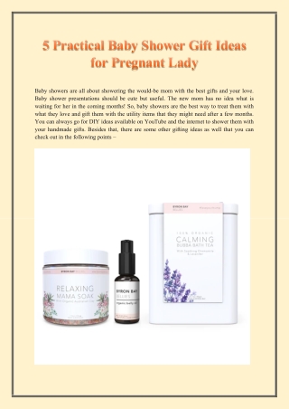 5 Practical Baby Shower Gift Ideas for Pregnant Lady