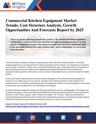 Commercial Kitchen Equipment Market Trends and Incremental Opportunity Assessment till 2025