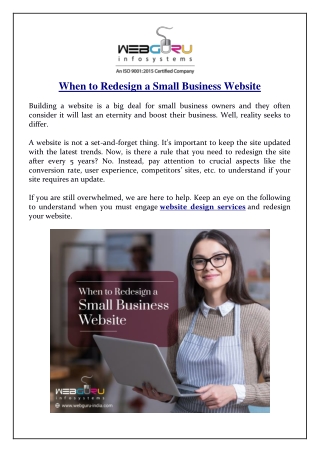 When to Redesign a Small Business Website