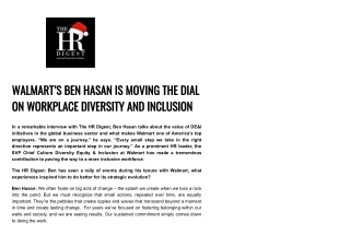 Walmart’s Ben Hasan is moving the dial on workplace diversity and inclusion