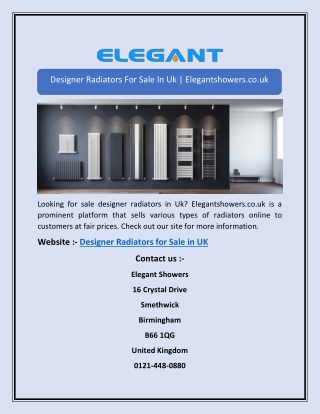 Designer Radiators For Sale In Uk | Elegantshowers.co.uk