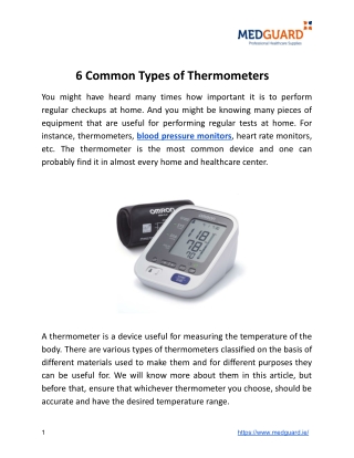 6 Common Types of Thermometers