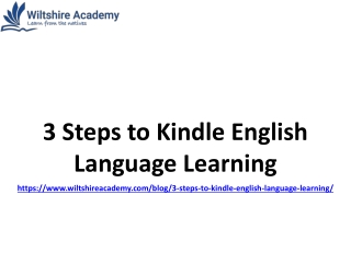 3 Steps to Kindle English Language Learning