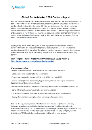 2021 Barite Industry Global Analysis Repor