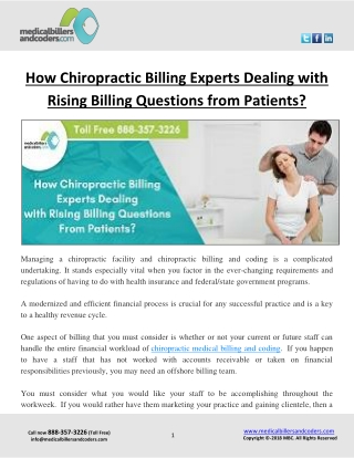 How Chiropractic Billing Experts Dealing with Rising Billing Questions from Patients