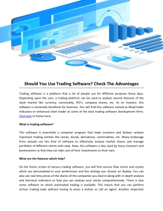 Should You Use Trading Software Check The Advantages