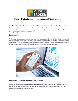 Real Estate Management Software | Wiser Broker