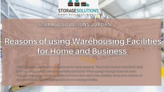 Reasons of using Warehousing Facilities for Home and Business  in Jordan