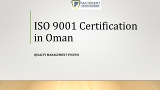 ISO 9001 Certification in Oman