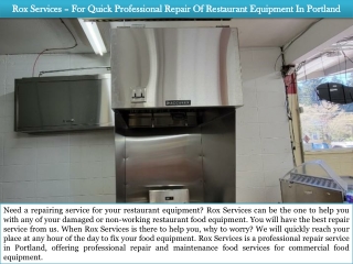 Rox Services – For Quick Professional Repair Of Restaurant Equipment In Portland
