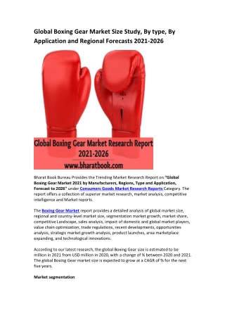 Global Boxing Gear Market Research Report 2021-2026