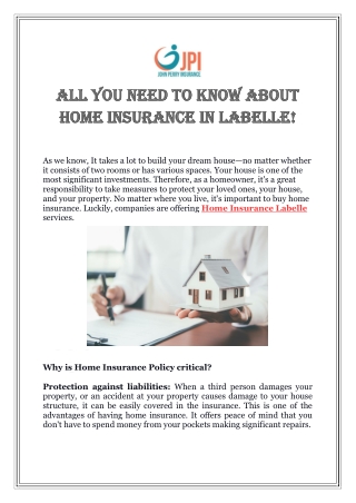 Home Insurance In Labelle | John Perry Insurance