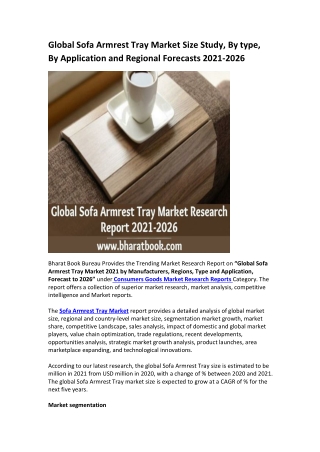 Global Sofa Armrest Tray Market Research Report 2021-2026