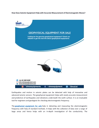 How Does Seismic Equipment Help with Accurate Measurement of Electromagnetic Wav