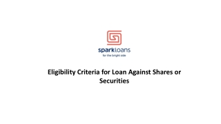 Eligibility Criteria for Loan Against Securities or Equity Shares