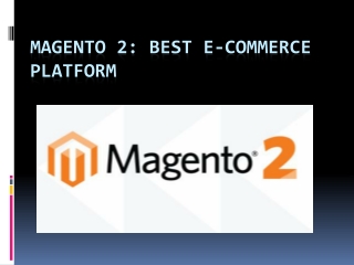 Magento 2 Best E commerce platform